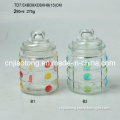 Small Round Glass Jars with Hand Painting